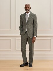 Green N. Premium Tailored Fit Wool Blend Textured Suit Trousers - Image 2 of 9