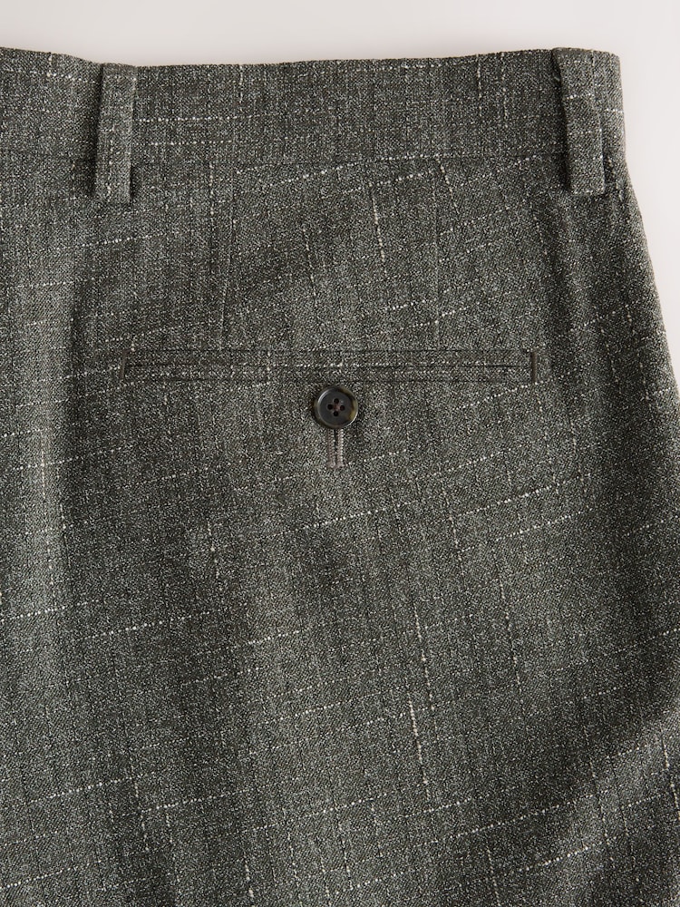 Green N. Premium Tailored Fit Wool Blend Textured Suit Trousers - Image 9 of 9 Green N. Premium Tailored Fit Wool Blend Textured Suit Trousers - Image 9 of 9