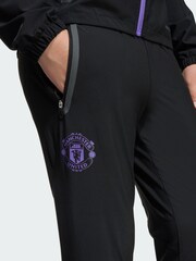 adidas Black Manchester United Trio 25 Competition Vis Tech Travel Trousers - Image 3 of 5