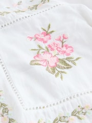 Blanc/rose Fleuri Brodé - Haut à manches longues N.premium boutonné sur le devant - Image 10 sur 10