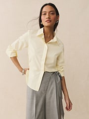 Buttermilk Yellow Fitted Stretch Essential Long Sleeve Shirt - Image 1 of 9