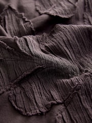 Chocolate Brown Textured Floral Applique Maxi Skirt - Image 7 of 8