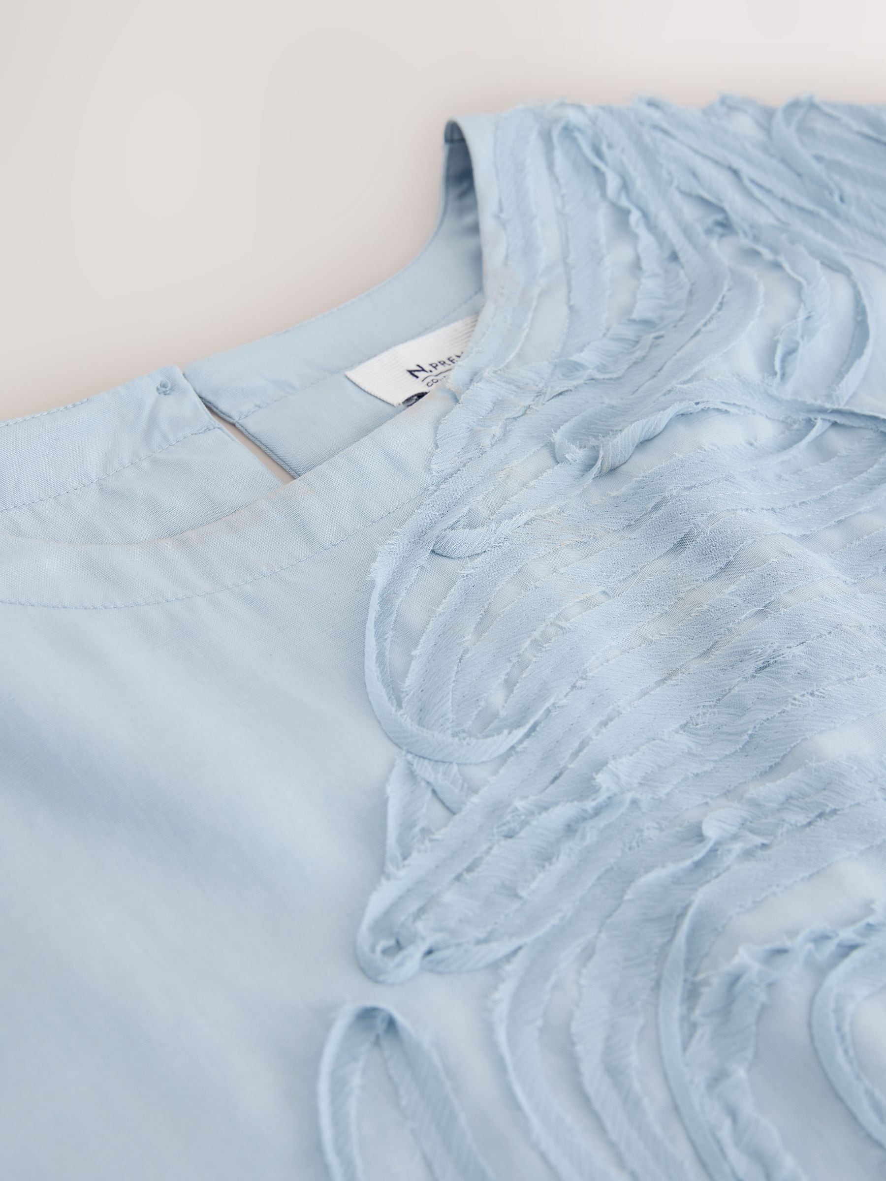 Buy Dusty Blue Textured Swirl Detail Short Sleeve Top from Next USA