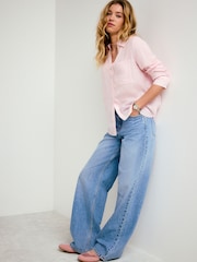 Pink/White Stripe Soft Relaxed Long Sleeve Shirt - Image 4 of 5