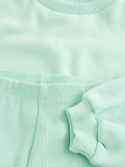 Aqua Blue Sweatshirt & Cycle Shorts Set (3mths-7yrs) - Image 9 of 9