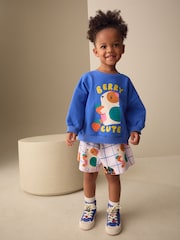 Cobalt Blue Guinea Pig Crew Neck Sweatshirt & Shorts Set (3mths-7yrs) - Image 2 of 8