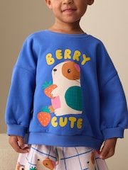 Cobalt Blue Guinea Pig Crew Neck Sweatshirt & Shorts Set (3mths-7yrs) - Image 4 of 8