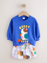 Cobalt Blue Guinea Pig Crew Neck Sweatshirt & Shorts Set (3mths-7yrs) - Image 7 of 8