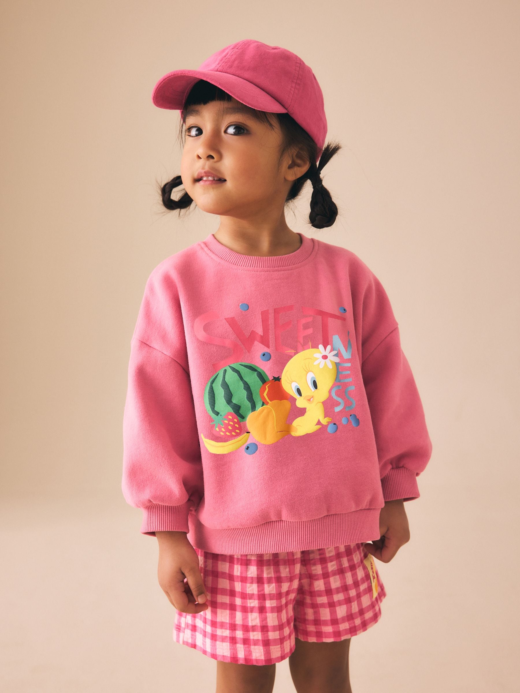 Buy Pink Tweety Crew Neck Sweatshirt & Shorts Set (3mths-7yrs