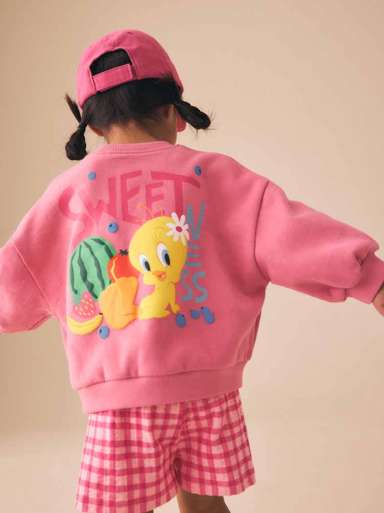 Pink Tweety Crew Neck Sweatshirt & Shorts Set (3mths-7yrs) - Image 1 of 9