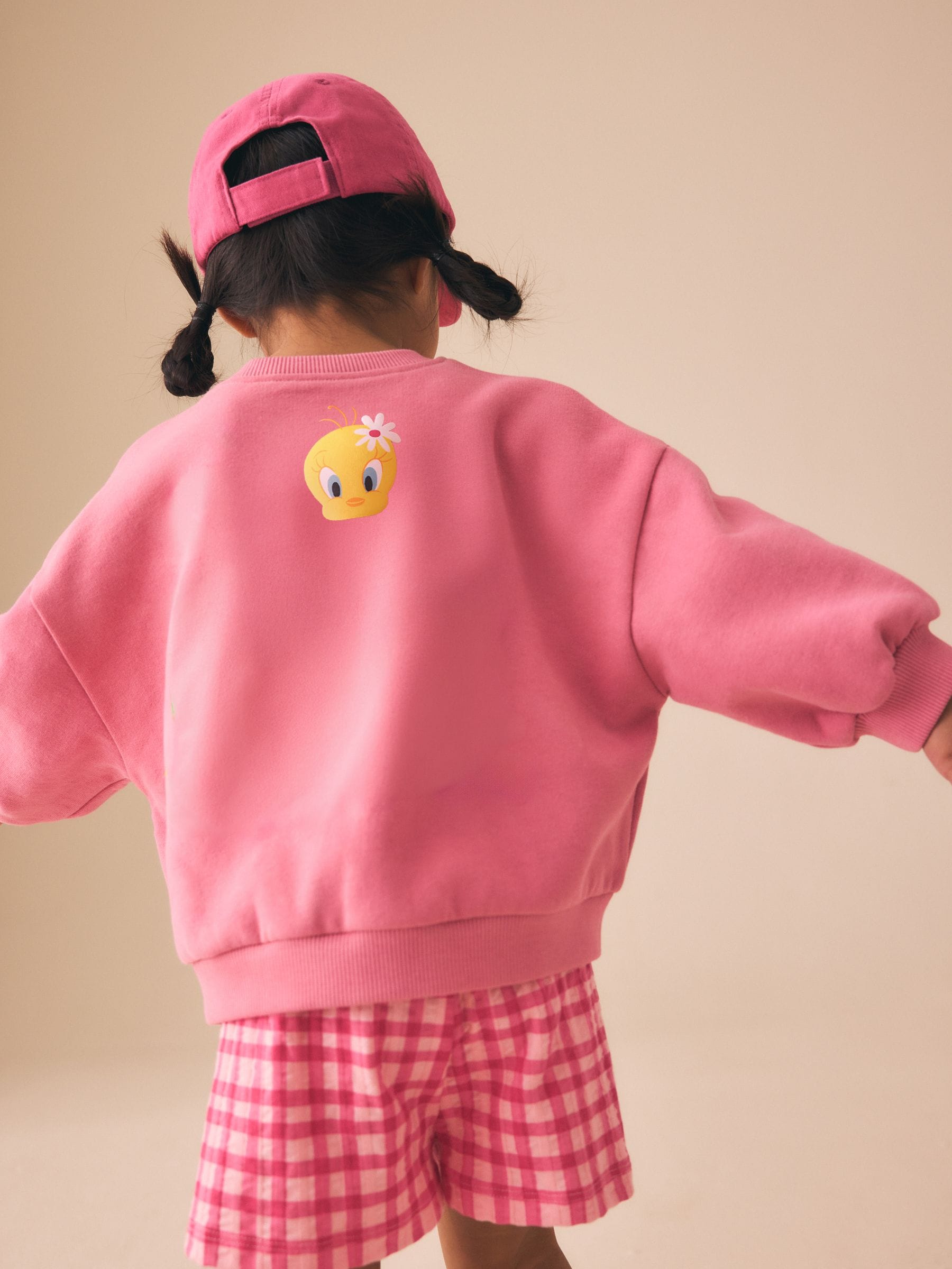 Buy Pink Tweety Crew Neck Sweatshirt & Shorts Set (3mths-7yrs