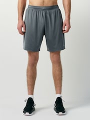 Slate Grey Active Gym Textured Training Shorts - Image 1 of 9