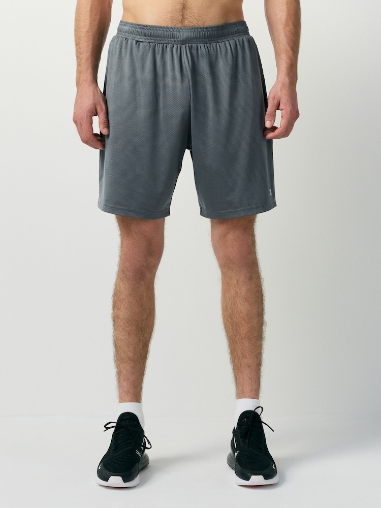 Slate Grey Active Gym Textured Training Shorts - Image 1 of 9