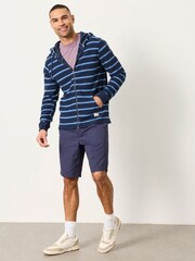 FatFace Trescowe Navy Stripe Zip Through Hoodie - Image 3 of 6