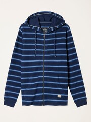 FatFace Trescowe Navy Stripe Zip Through Hoodie - Image 6 of 6