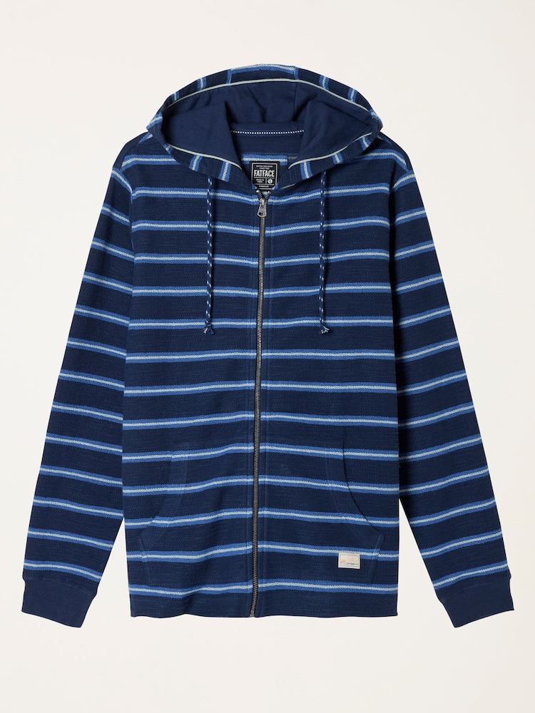 FatFace Trescowe Navy Stripe Zip Through Hoodie - Image 6 of 6 FatFace Trescowe Navy Stripe Zip Through Hoodie - Image 6 of 6