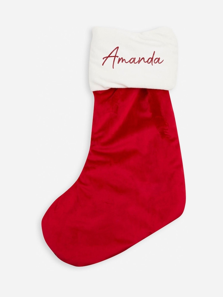Personalised Classic Christmas Stockings by Stitch Style - Image 1 of 3 Personalised Classic Christmas Stockings by Stitch Style - Image 1 of 3