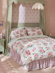 Cath Kidston Green Floral Bunches 100% Cotton Duvet Cover and Pillowcase Set - Image 3 of 7