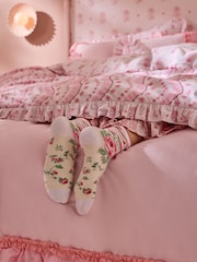 Cath Kidston Pink Spitalfields Floral Frill 100% Cotton Duvet Cover and Pillowcase Set - Image 2 of 8