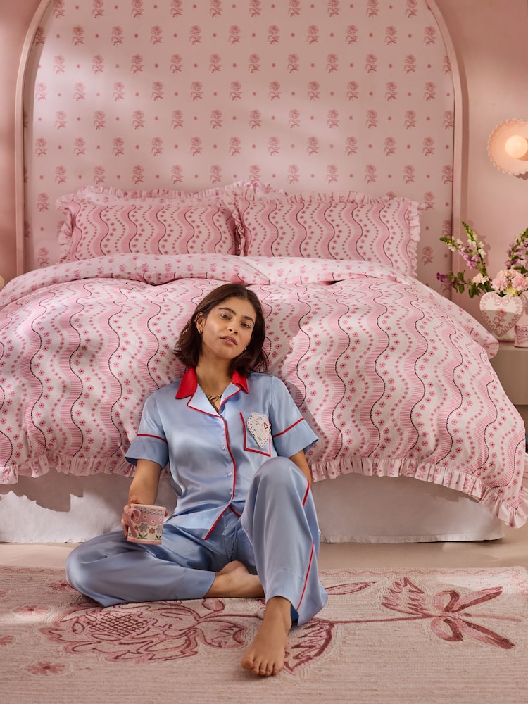 Cath Kidston Pink Spitalfields Floral Frill 100% Cotton Duvet Cover and Pillowcase Set - Image 8 of 8