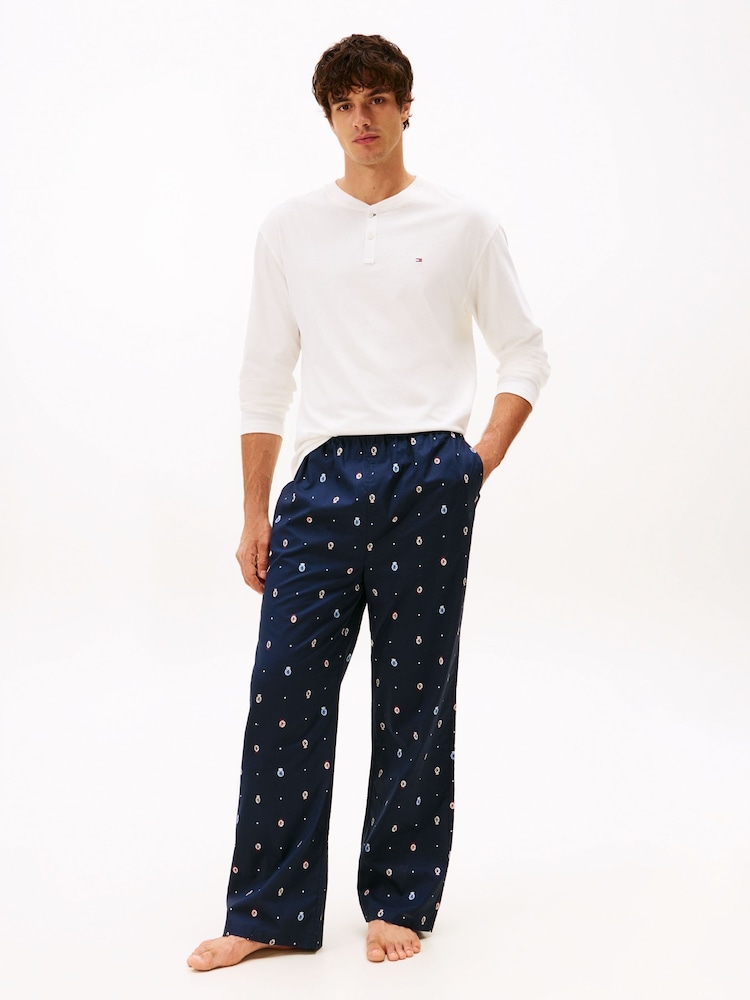 Tommy Hilfiger White Henley Woven Pyjamas Set Gift Box - Image 1 of 6 Tommy Hilfiger White Henley Woven Pyjamas Set Gift Box - Image 1 of 6