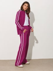 Long Tall Sally Red Two Stripe Zip Thru Jacket - Image 2 of 5