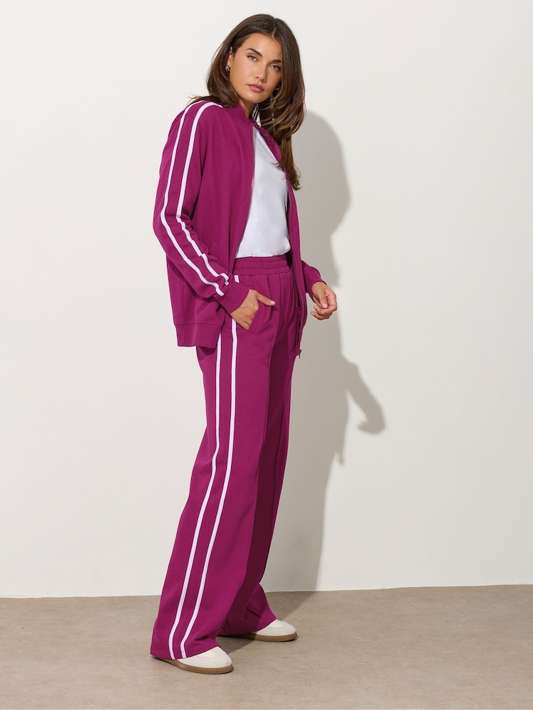 Long Tall Sally Red Two Stripe Zip Thru Jacket - Image 2 of 5