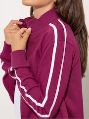 Long Tall Sally Red Two Stripe Zip Thru Jacket - Image 4 of 5