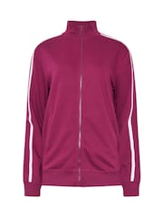 Long Tall Sally Red Two Stripe Zip Thru Jacket - Image 5 of 5