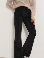 Long Tall Sally Black Kick Flare Cord Trousers - Image 2 of 5