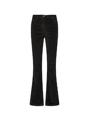 Long Tall Sally Black Kick Flare Cord Trousers - Image 5 of 5