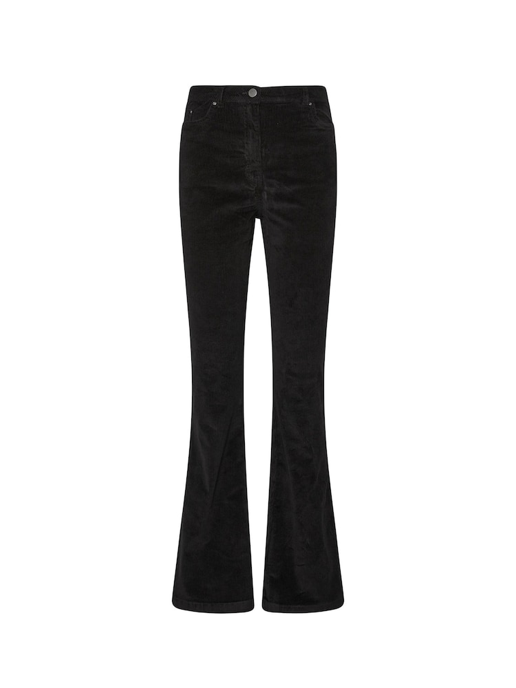 Long Tall Sally Black Kick Flare Cord Trousers - Image 5 of 5