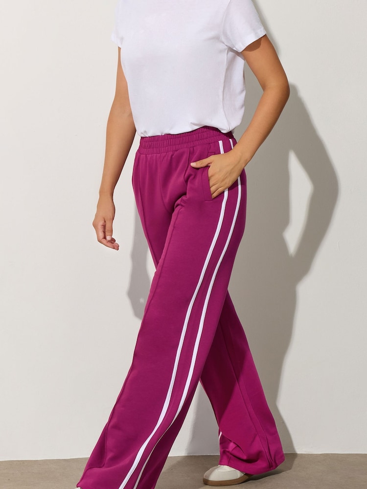 Long Tall Sally Red Two Stripe Joggers - Image 2 of 5