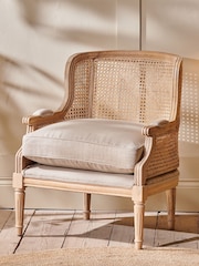 Nkuku Natural Kaziria Cane & Linen Armchair - Image 2 of 6