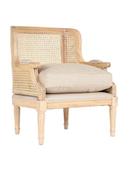 Nkuku Natural Kaziria Cane & Linen Armchair - Image 5 of 6