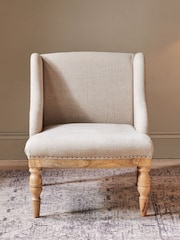Nkuku Stone Elbu Deconstructed Linen Armchair - Image 2 of 4