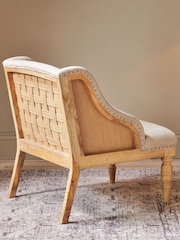 Nkuku Stone Elbu Deconstructed Linen Armchair - Image 3 of 4