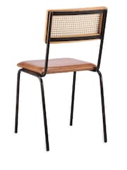 Nkuku Dark Tanned Iswa Leather & Cane Dining Chair - Image 4 of 4