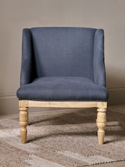 Nkuku Grey Elbu Deconstructed Linen Armchair - Image 2 of 4