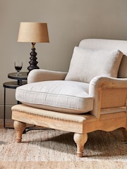 Nkuku Grey Abe Deconstructed Linen Armchair - Image 1 of 4