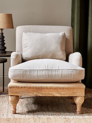 Nkuku Grey Abe Deconstructed Linen Armchair - Image 2 of 4