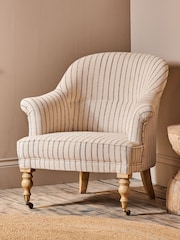 Nkuku Grey Sanja Stripe Armchair - Image 1 of 6