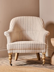 Nkuku Grey Sanja Stripe Armchair - Image 2 of 6