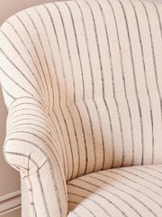 Nkuku Grey Sanja Stripe Armchair - Image 3 of 6