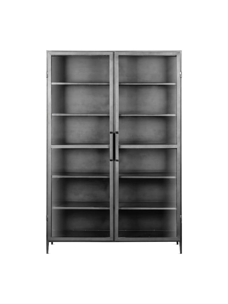 Nkuku Grey Takua Iron Cabinet - Image 1 of 2 Nkuku Grey Takua Iron Cabinet - Image 1 of 2