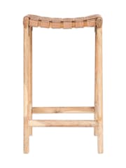 Nkuku Brown Adembi Woven Leather Counter Stool - Image 4 of 5