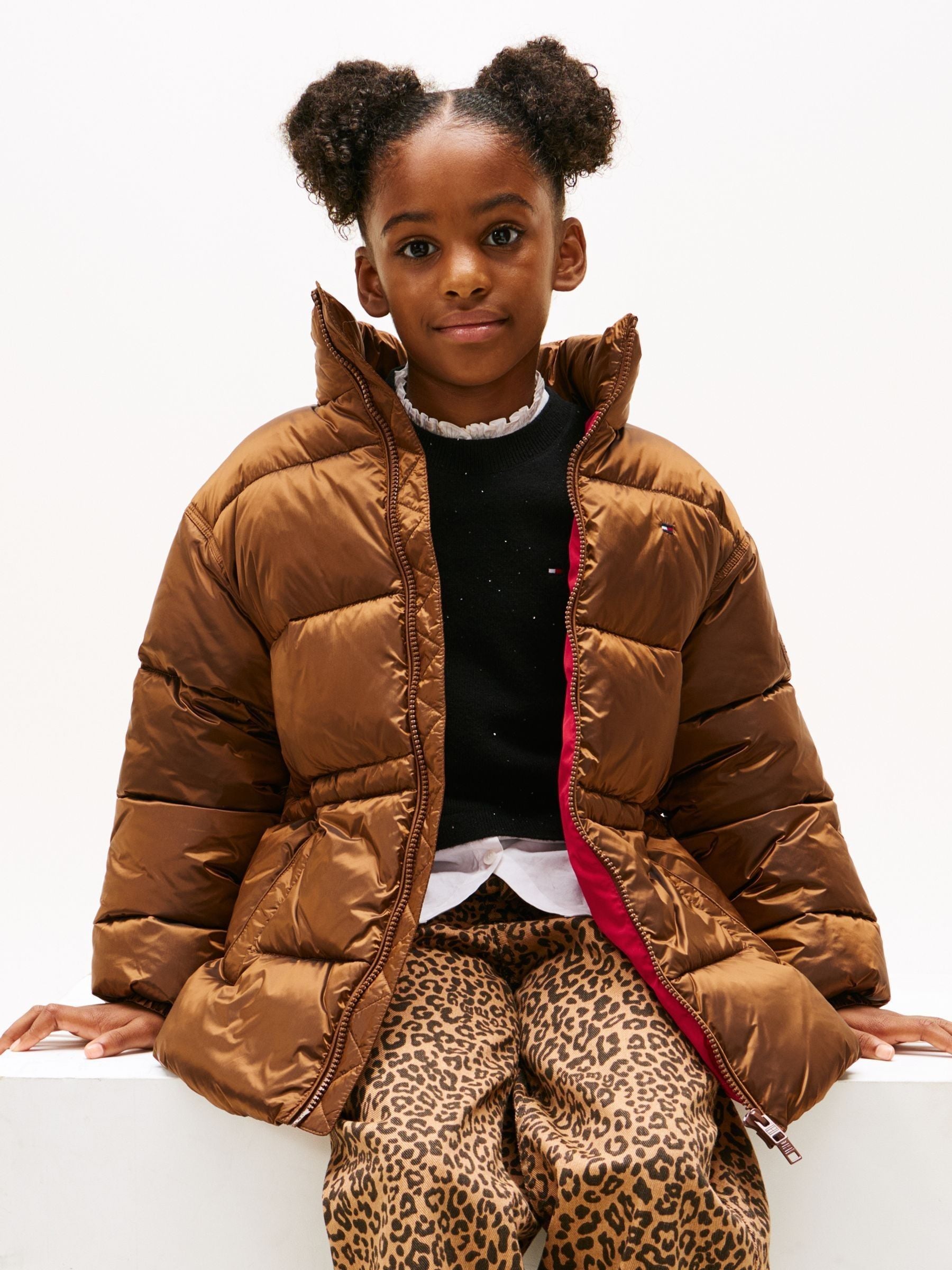 Buy Tommy Hilfiger Brown Shiny Relaxed Puffer Jacket from Next USA