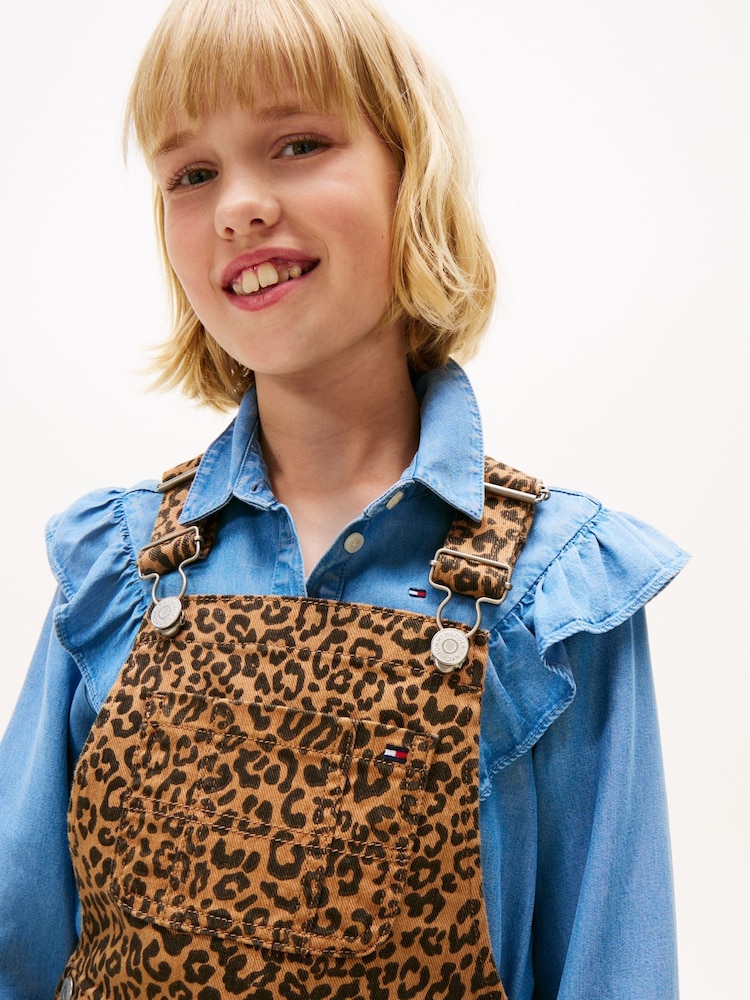 tommy hilfiger denim dungaree dress Heritage Logo Pocket Denim Dungaree Dress | Blue