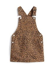 Tommy Hilfiger Brown Leopard Print Denim Dungaree Dress - Image 5 of 5