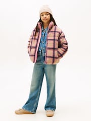 Tommy Hilfiger Relaxed Check Teddy Fleece Bomber Jacket - Bild 3 von 5